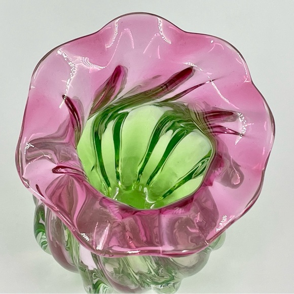 Teleflora Gift Violet Green Swirl Vase (Made in China) - Picture 11 of 11